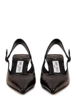 Amel Slingback Pumps with Crocodile Pattern