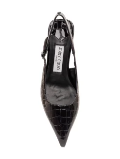 Amel Slingback Pumps with Crocodile Pattern