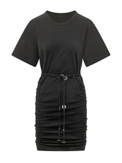 Anguillara Dress with Short Sleeves and Side Ruching