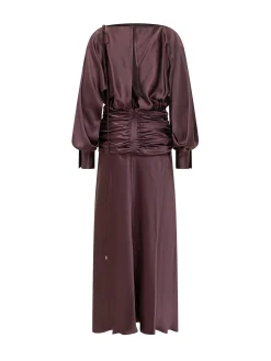 Anona Satin Dress with Waist Draping