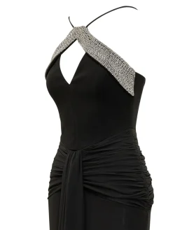 Astros Long Dress with V Neck