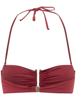 Bandeau Bikini Top with Neck Tie and Front Closure
