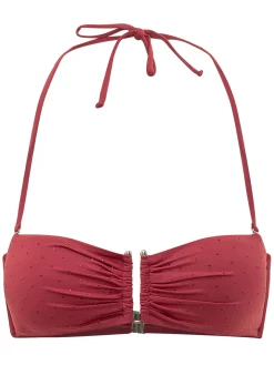 Bandeau Bikini Top with Neck Tie and Front Closure
