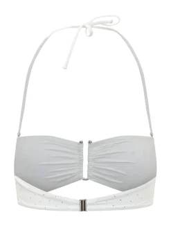 Bandeau Bikini Top with Neck Tie and Front Closure