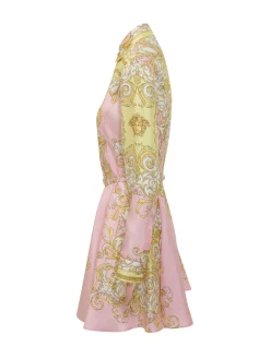 Baroque Print Silk Twill Dress