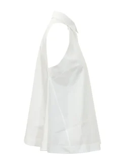 Becola Sleeveless Top with Collar and Buttons