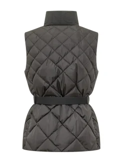 Belted Quilted Puffer Vest