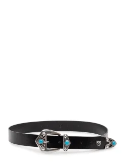 Belt with Decorative Buckle and Inserts