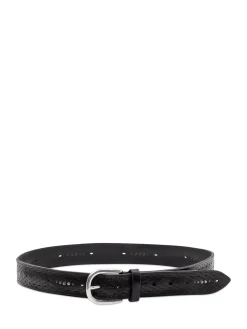 Belt with Metal Buckle and Decorative Details