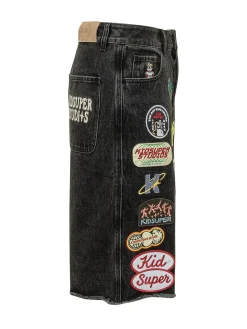 Bermuda Denim Shorts with Patches