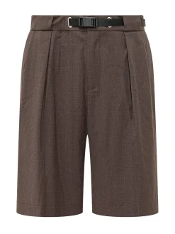 Bermuda Shorts with Belt and Pleats