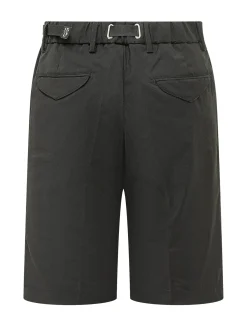 Bermuda Shorts with Belt and Pleats