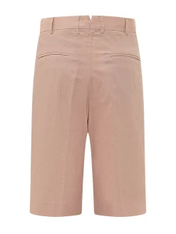 Bermuda with Pleats and Belt Loops