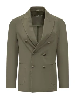 Blazer Doppiopetto in Piquet con Tasche