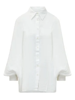 Blouse with Collar and Wide Sleeves
