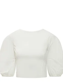 Blouse with Puff Sleeves and Elastic Cuffs