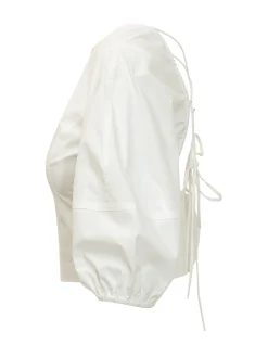 Blouse with Puff Sleeves and Elastic Cuffs