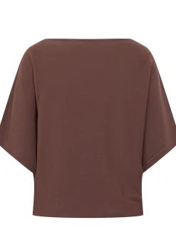 Boat Neck Top with Short Sleeves
