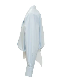 Bodysuit shirt with structured shoulders