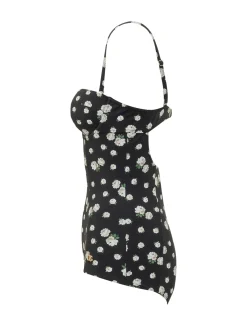 Bodysuit with Floral Print and Structured Cups