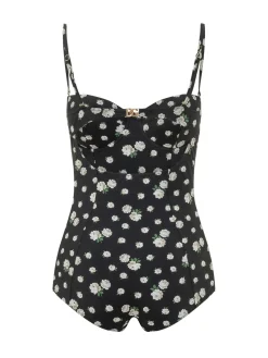 Bodysuit with Floral Print and Structured Cups
