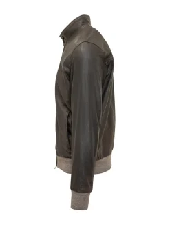 Bomber con Collo Alto e Zip
