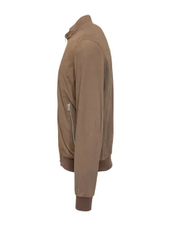 Bomber in Suede con Zip