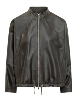 Bomber Jacket with Zip and Drawstring