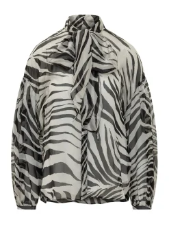 Bow Neck Printed Shirt