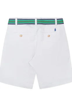 Boys Bedford Cotton Shorts with Striped Belt