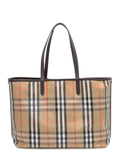 Burberry Checked Tote Bag