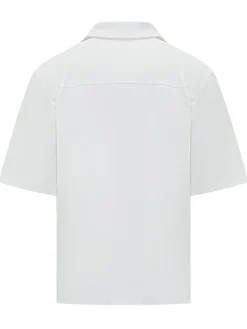 Camicia A Maniche Corte Con Colletto Aperto