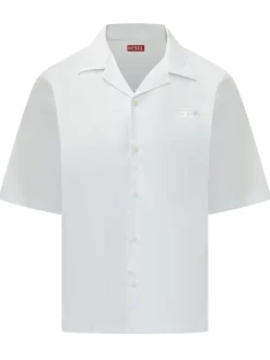 Camicia A Maniche Corte Con Colletto Aperto