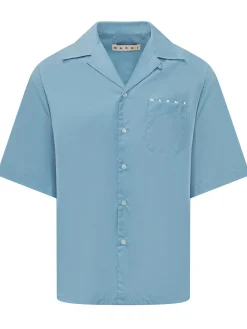 Camicia a Maniche Corte con Colletto Classico e Tasca