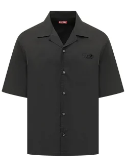 Camicia A Maniche Corte Con Colletto Aperto