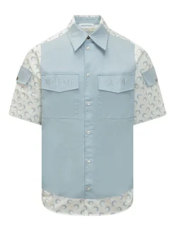 Camicia a Maniche Corte con Colletto e Tasche sul Petto