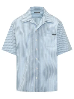Camicia a Maniche Corte con Righe Sottili
