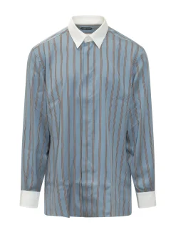 Camicia a Righe con Colletto Classico