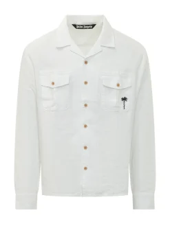Camicia Bowling con Tasca Applicata