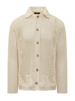 Camicia Cardigan In Maglia Traforata