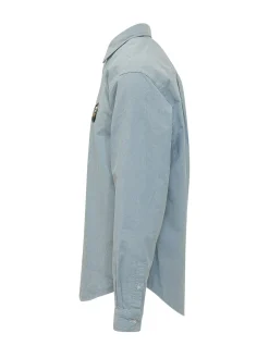 Camicia con Bottoni e Logo Ricamato