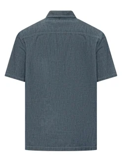 Camicia Denim con Tasche Applicate e Ricami