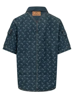 Camicia Denim Maniche Corte con Tasche