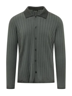 Camicia in Maglia a Coste con Colletto
