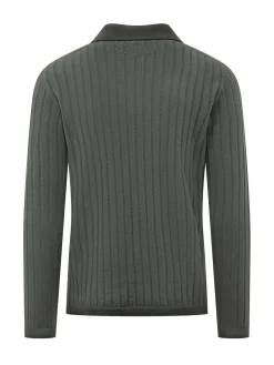 Camicia in Maglia a Coste con Colletto