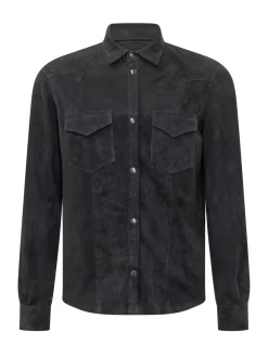Camicia in Suede con Bottoni