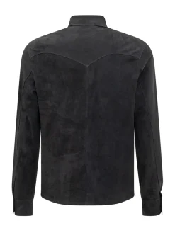 Camicia in Suede con Bottoni