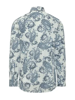 Camicia Paisley Con Logo Ricamato