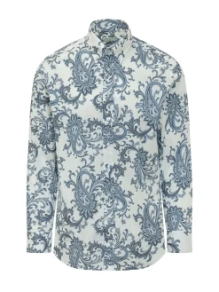Camicia Paisley Con Logo Ricamato