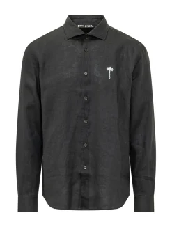 Camicia Regular con Logo Ricamato
